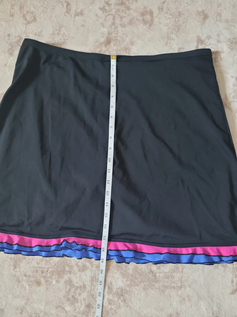 Women’s Black Skirt with Pink & Blue Trim Swimwear